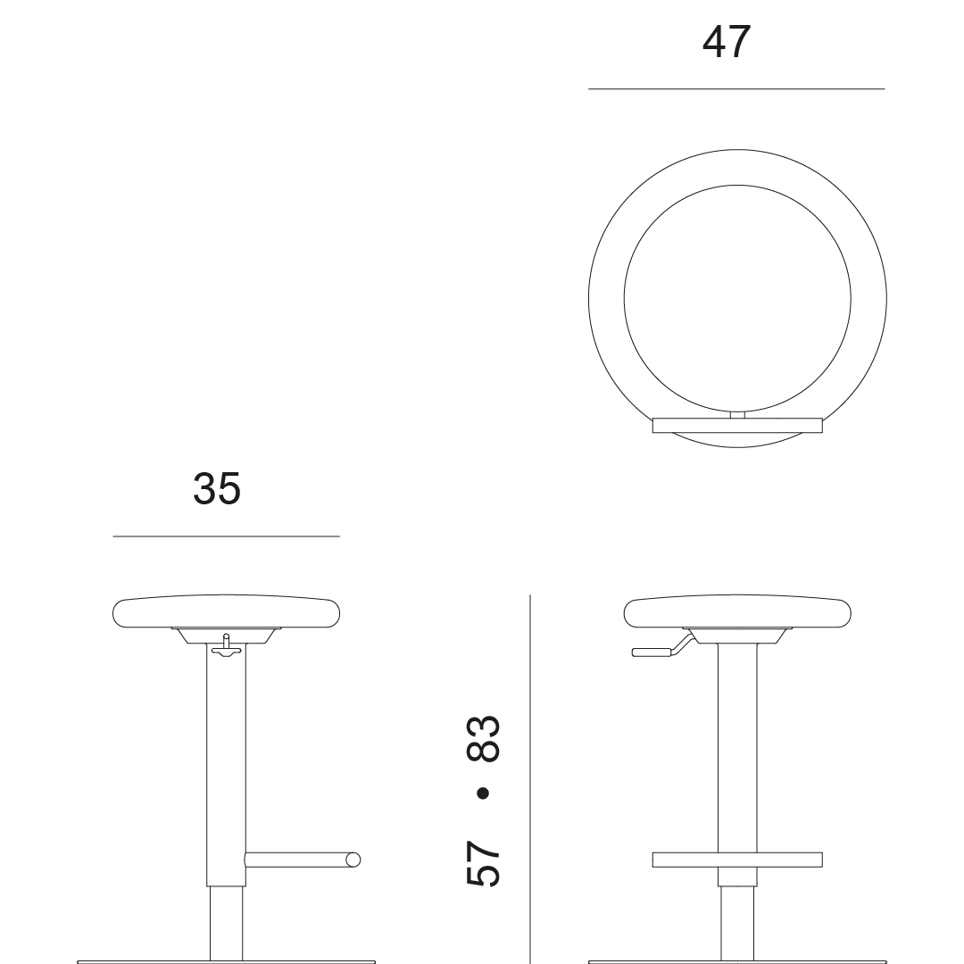 disegno tecnico tavolo joe