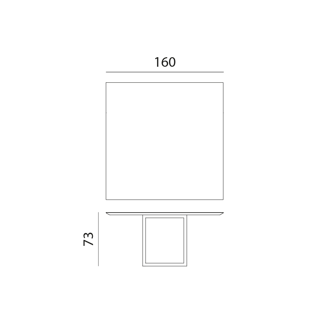 disegno tecnico tavolo sebastian quadrato